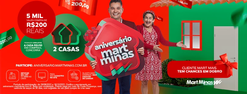 Confira as ofertas do aniversário Mart Minas